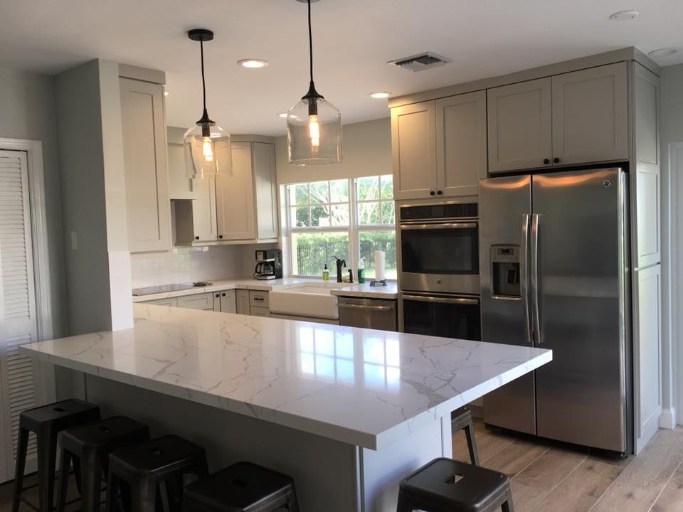Modern Kitchen with Waterfall Island — photo 2